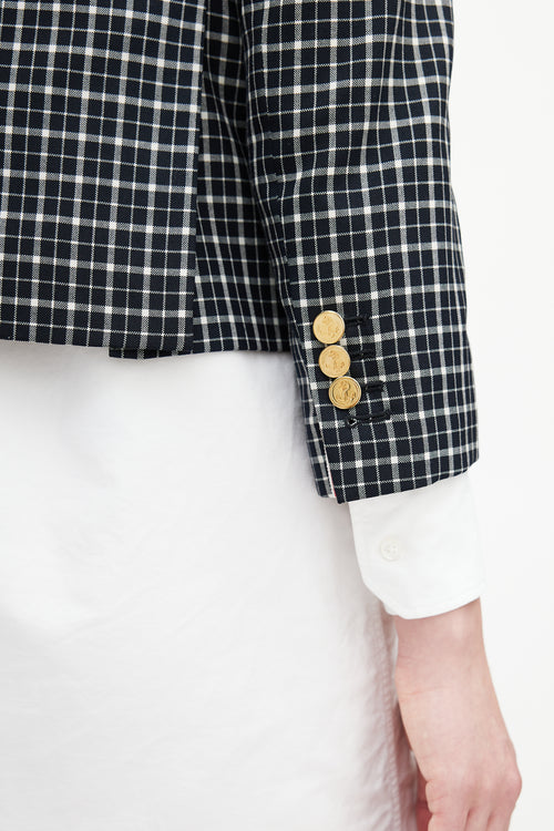 Thom Browne Navy 
Multicolour Plaid Tie Blazer