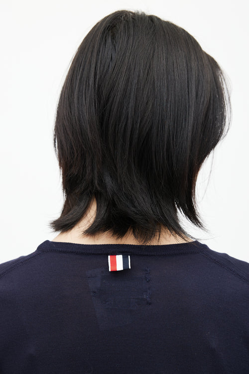 Thom Browne Navy 
Multicolour Stripe Knit Sweater