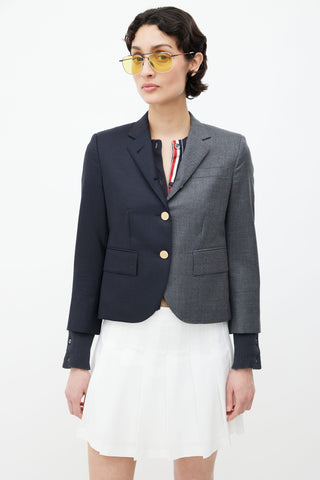 Thom Browne Navy 
Grey Colourblock Blazer