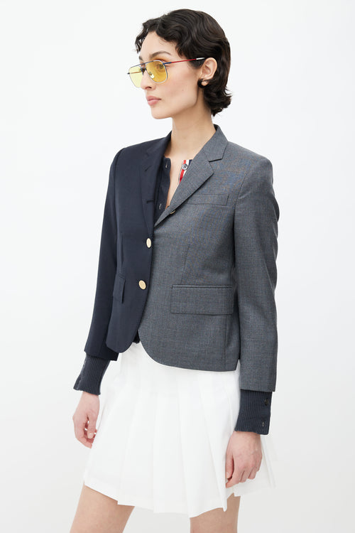 Thom Browne Navy 
Grey Colourblock Blazer