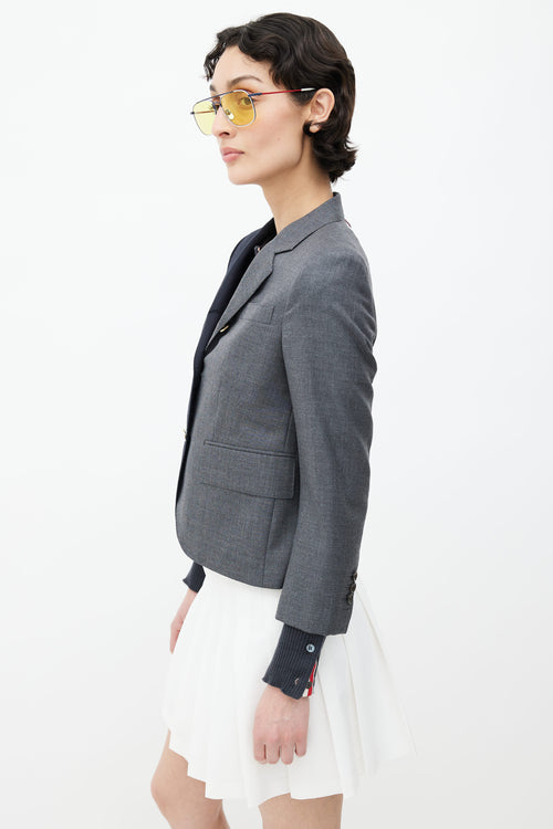 Thom Browne Navy 
Grey Colourblock Blazer