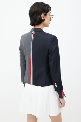 Thom Browne Navy 
Grey Colourblock Blazer