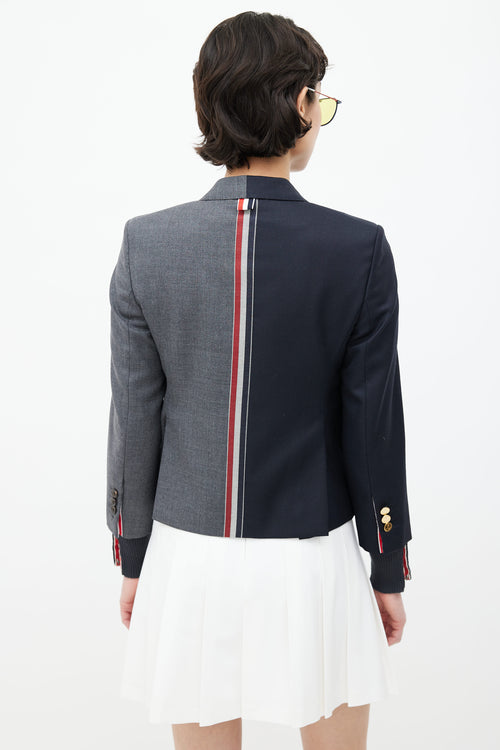 Thom Browne Navy 
Grey Colourblock Blazer