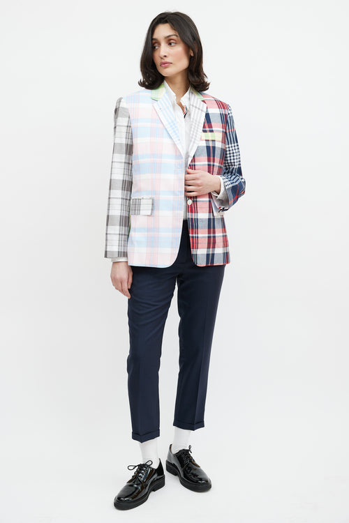 Thom Browne Pink 
Multicolour Plaid Blazer