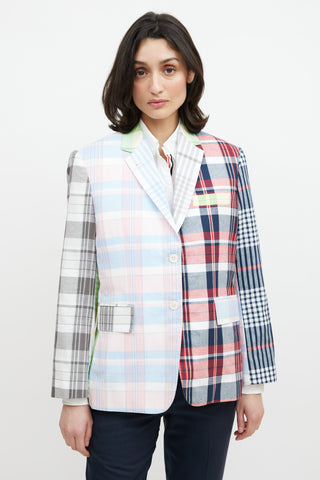 Thom Browne Pink 
Multicolour Plaid Blazer