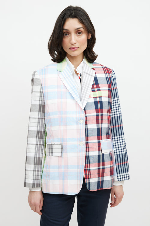 Thom Browne Pink 
Multicolour Plaid Blazer