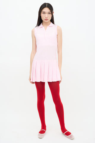 Thom Browne Pink Sleeveless Polo Dress