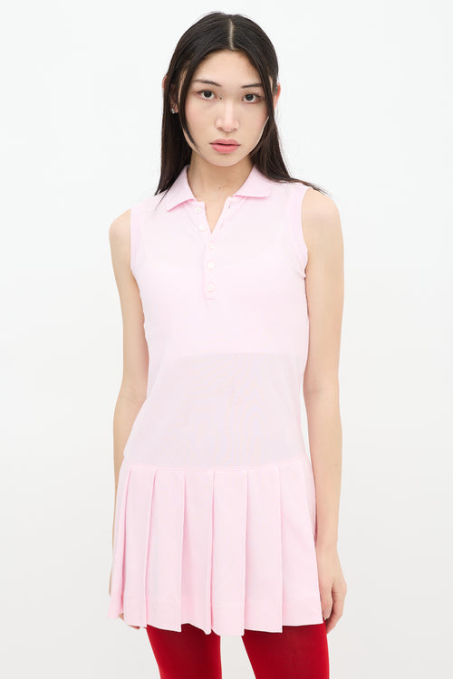 Thom Browne Pink Sleeveless Polo Dress