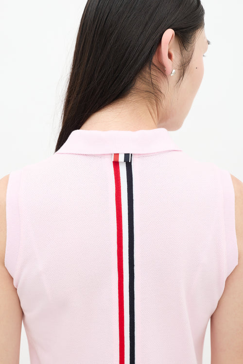 Thom Browne Pink Sleeveless Polo Dress