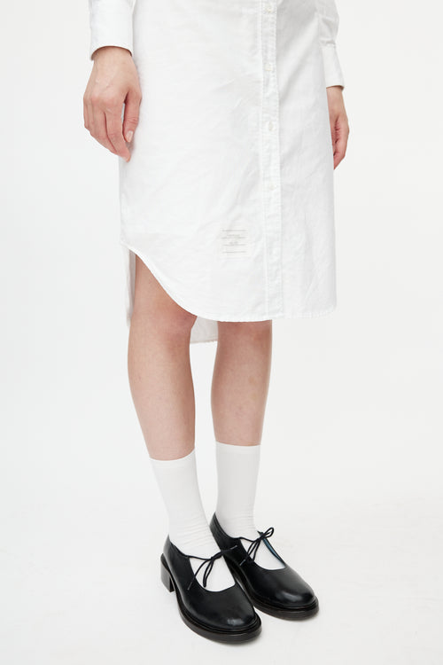 Thom Browne White Button Down Shirt Dress