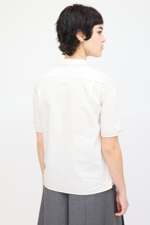 Thom Browne White Cotton Contrast Stitch Shirt