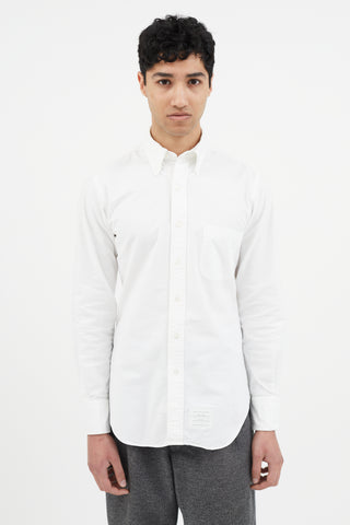 Thom Browne White Cotton Oxford Shirt