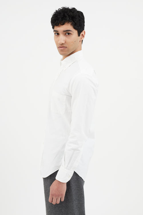 Thom Browne White Cotton Oxford Shirt