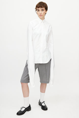 Thom Browne White Extended Sleeve Shirt