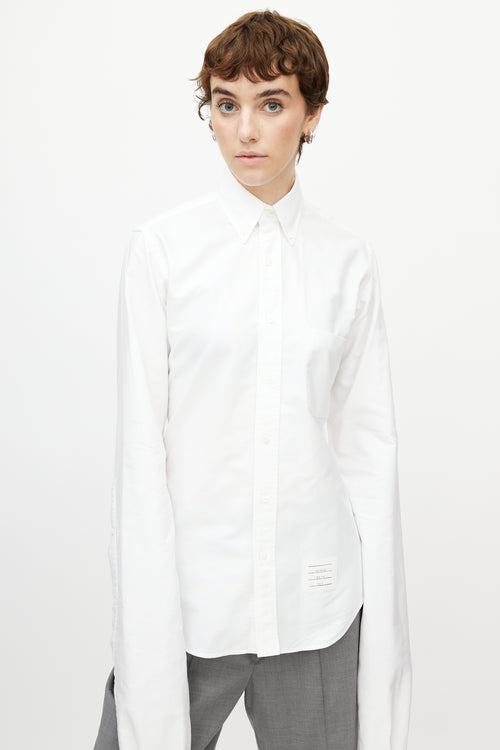 Thom Browne White Extended Sleeve Shirt