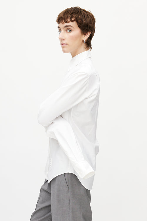 Thom Browne White Extended Sleeve Shirt