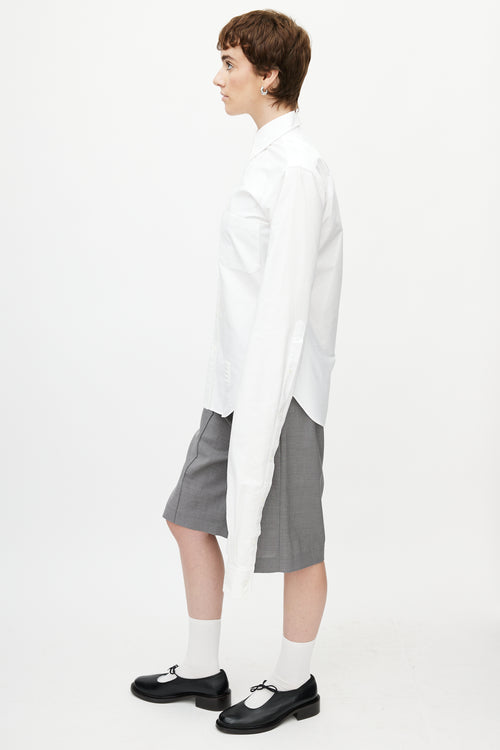 Thom Browne White Extended Sleeve Shirt