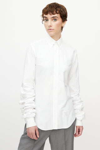 Thom Browne White Extended Sleeve Shirt