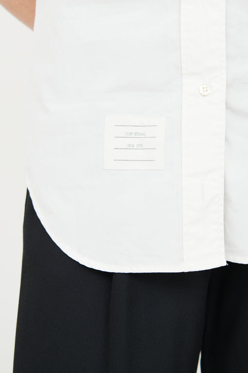 Thom Browne White Button Short Sleeve Top