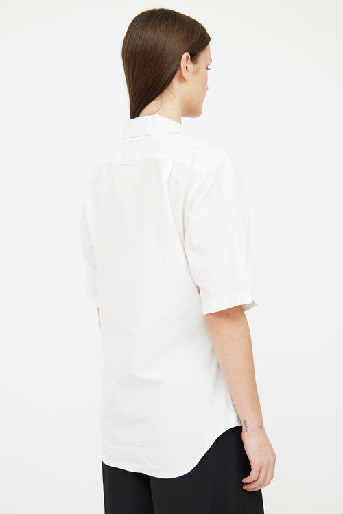 Thom Browne White Button Short Sleeve Top