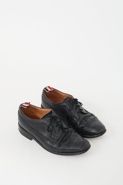 Thom Browne Black Leather Brogue Oxford