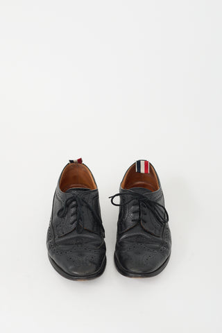 Thom Browne Black Leather Brogue Oxford