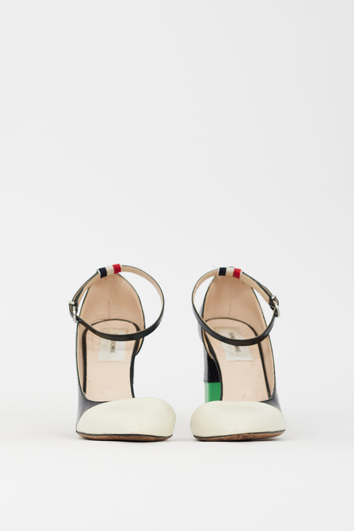 Thom Browne Multicolour Pebbled Leather Cutout Heel