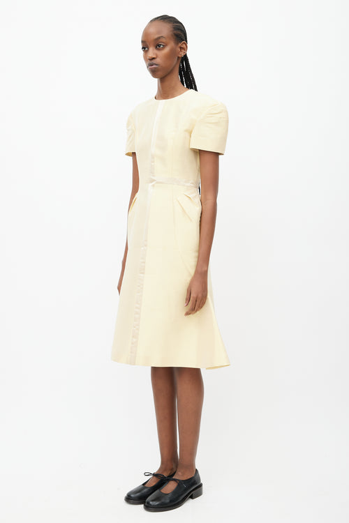 Thom Browne Gold Panelled Fitted Midi Dress