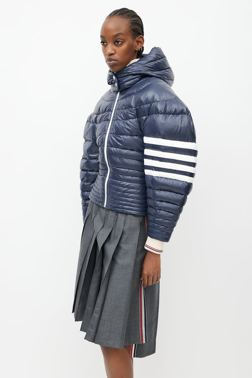 Thom Browne Navy Down Puffer Short Jacket