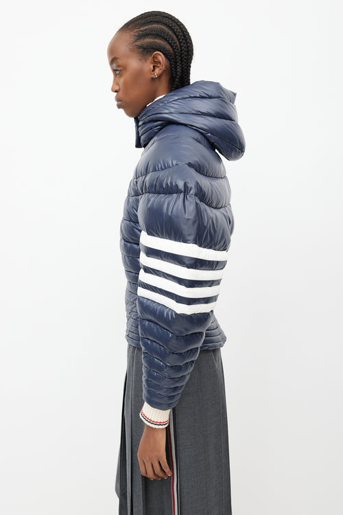 Thom Browne Navy Down Puffer Short Jacket