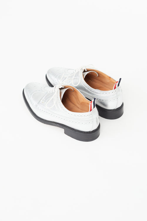 Thom Browne Silver Leather Brogue Oxford