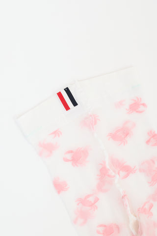 Thom Browne White 
Pink Icon Intarsia Tights