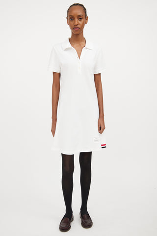 White 
Multicolour Polo Dress