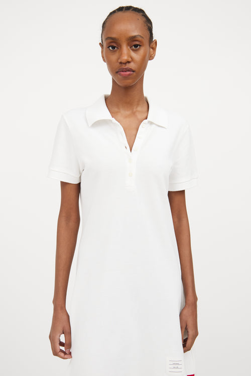 White 
Multicolour Polo Dress