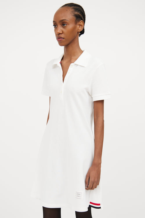 White 
Multicolour Polo Dress