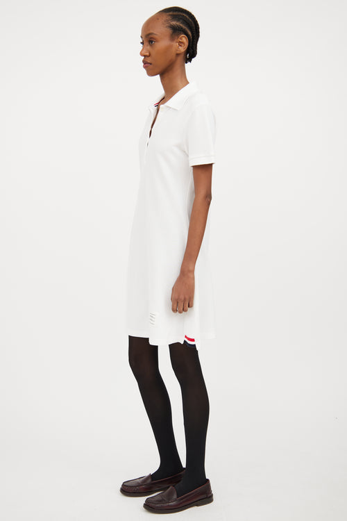 White 
Multicolour Polo Dress