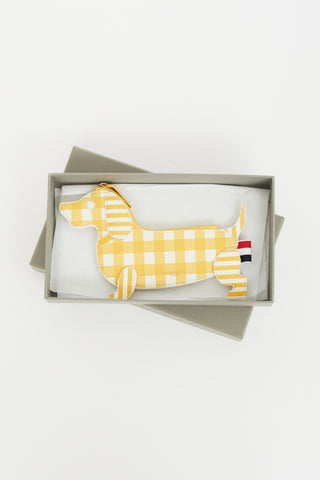 Thom Browne Yellow 
White Gingham Motif Coin Pouch