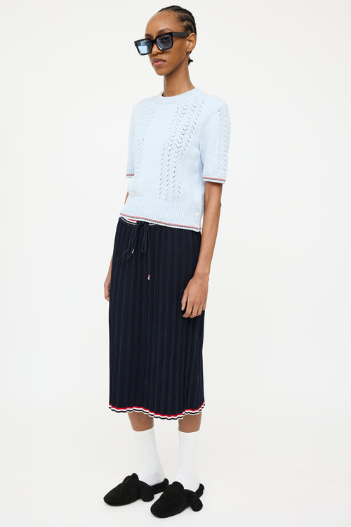 Thom Browne Navy 
Multi Pleated Skirt