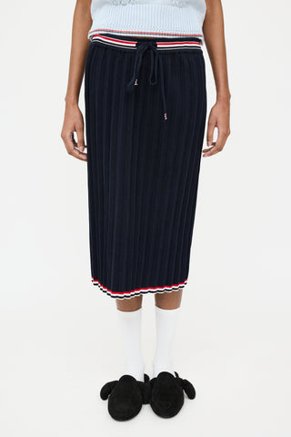 Thom Browne Navy 
Multi Pleated Skirt