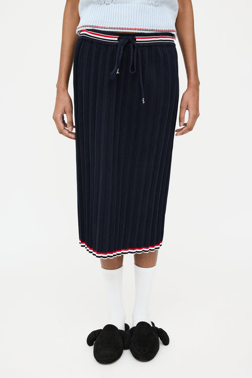 Thom Browne Navy 
Multi Pleated Skirt