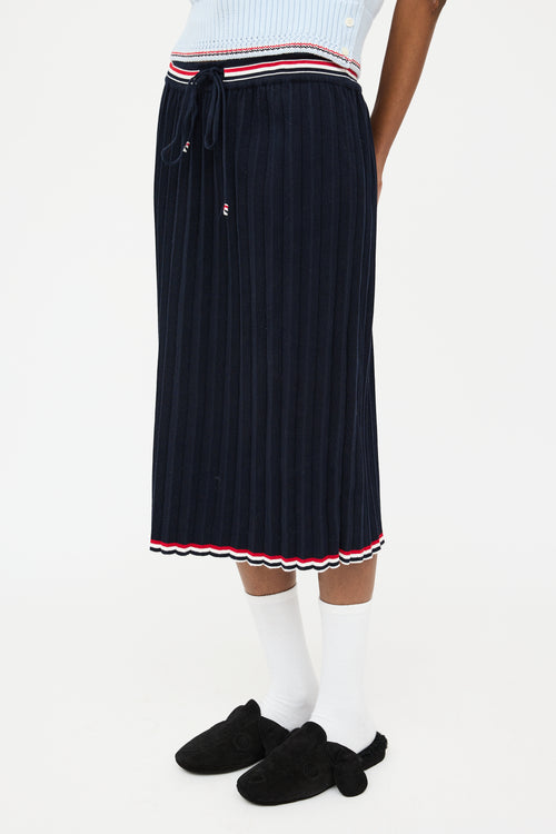 Thom Browne Navy 
Multi Pleated Skirt