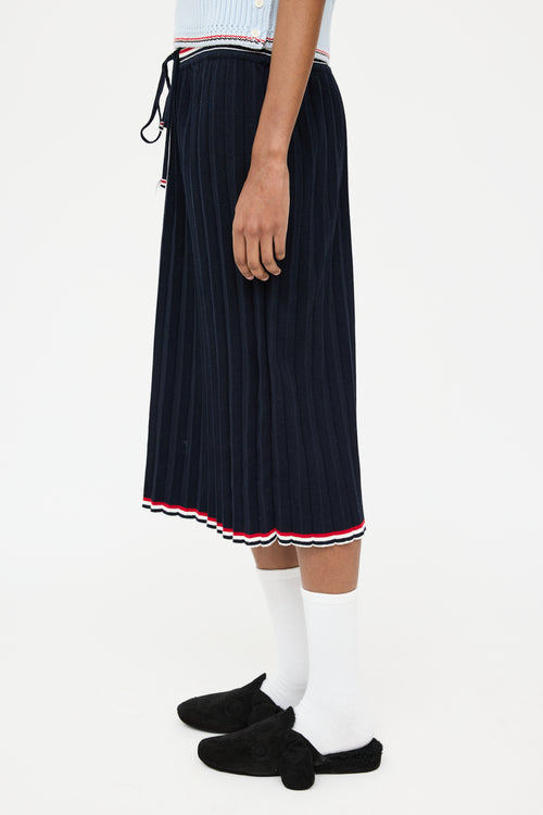 Thom Browne Navy 
Multi Pleated Skirt