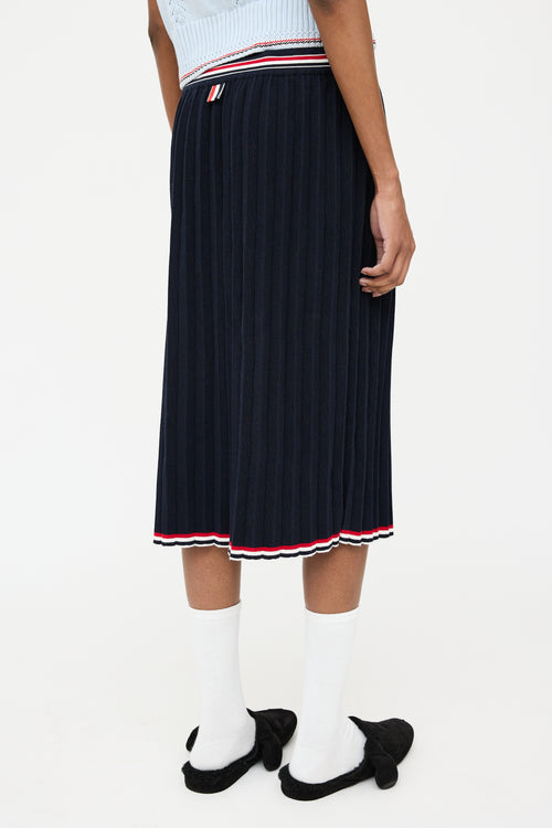 Thom Browne Navy 
Multi Pleated Skirt