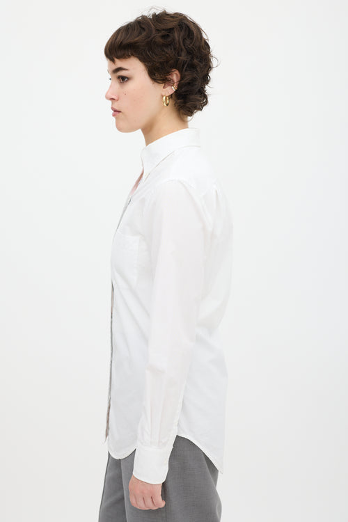 Thom Browne White One Pocket Shirt