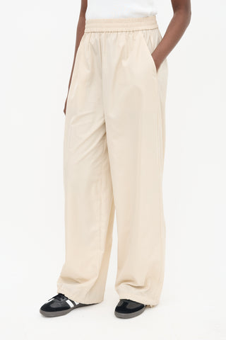 Tibi Beige Cargo Drawstring Trouser