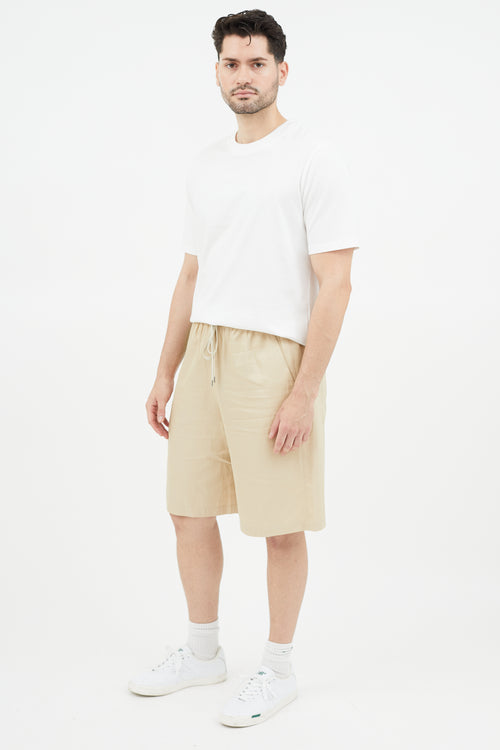 Tibi Beige 
Green Wide Leg Short