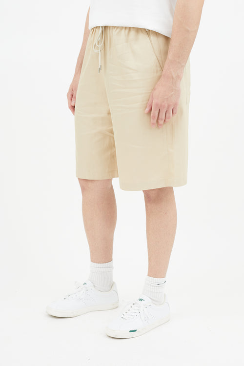 Tibi Beige 
Green Wide Leg Short