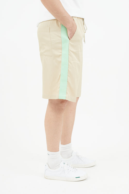 Tibi Beige 
Green Wide Leg Short