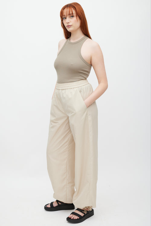 Tibi Beige Nylon Cargo Trouser