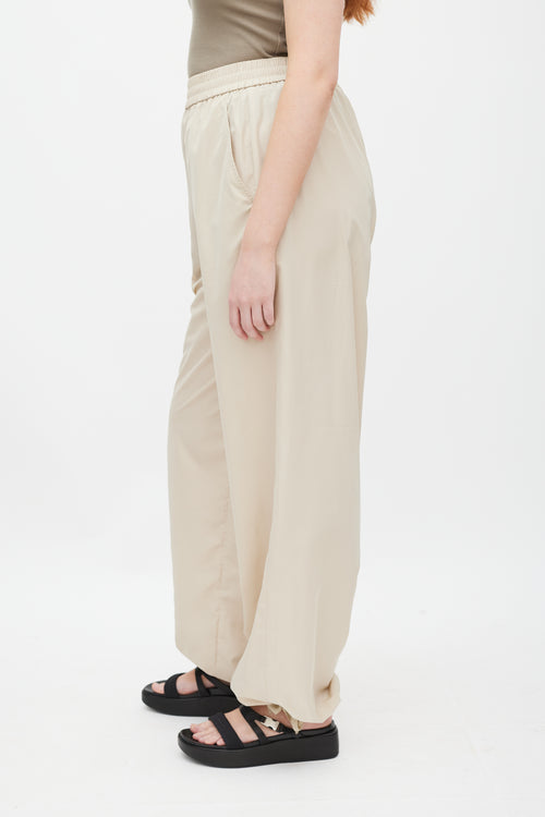 Tibi Beige Nylon Cargo Trouser